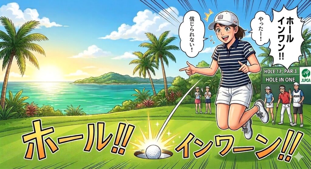ホールインワンを達成した女子プロ